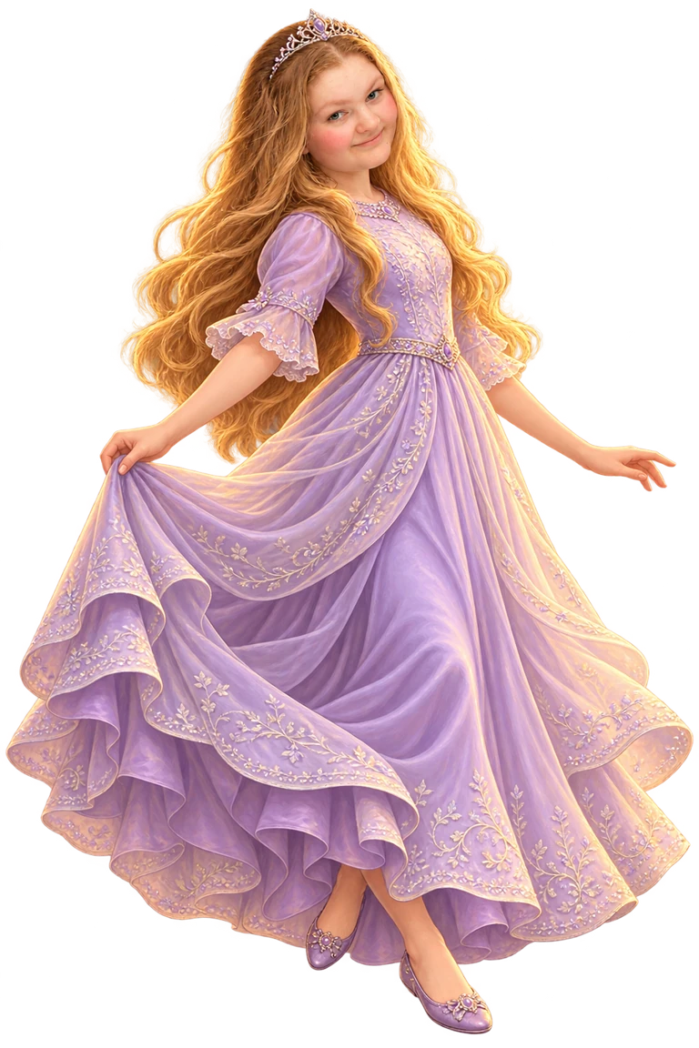 Alyssa, with long strawberry-blonde hair, gray-blue eyes and her warm little smile