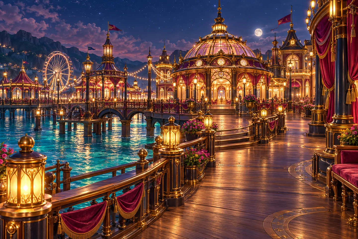 Glimmer Boardwalk at lantern-light